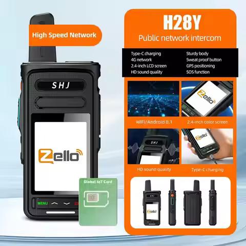 ​Zello 2.4" Big Screen 4G POC Radio - SIM/WiFi & Bluetooth, 100-Mile Range, Android 8.1 Smart Walkie