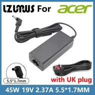 LZUMWS laptop adapter for ACER 45W 19V 2.37A 5.5x1.7mm Aspire 3 A314-31 A515-51-3509 E5-573-516D Series with UK Plug Cab