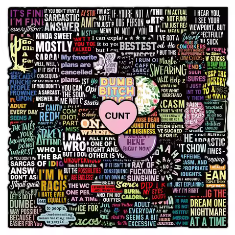 102Pcs English Short Sentence Stickers - Inspirational Motivational Quotes for Journal/Phone Case DI