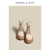 【台灣現貨】◇❇新品現貨 CENTRAL&KITTY厚底中筒馬丁靴2021年新款女靴子春秋單靴冬季增高
