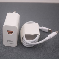 Honor 88W Dual Port Charger EU/US/UK SuperCharge USB A/C PD Power Adapter 6A Type C Cable For Honor 