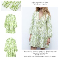 HIJAU 35487 Green Dress Fashion Green Neck Tie Dress