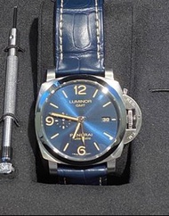 『已交流』PANERAI 沛納海 Luminor Marina 三日鍊 PAM 1033 藍色錶盤  經典三明治面盤 動力儲存顯示 GMT兩地時間