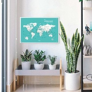 世界地圖-訂製磁吸系列海報-湖水綠(客製化禮物)-單獨海報