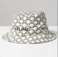 🎁全新CELINE賽琳 Logo刺綉 漁夫帽 男女同款 奶白色/綠色