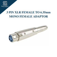 3 PIN XLR Female To 6.35mm Mono Female Adaptor