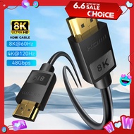 Short 8K HDMI 2.1 Cables 48Gbps Ultra High Speed Cord-4K@120Hz 8K@60Hz,  Compatible With Roku TV/PS5/PS4/HDTV/RTX 3080 3090