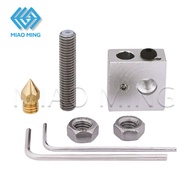 1set 3D Printer Accessories Aluminum Heating Block 1.75mm Filament Thread Tube 0.4mm Nozzle 1.5mm Wr