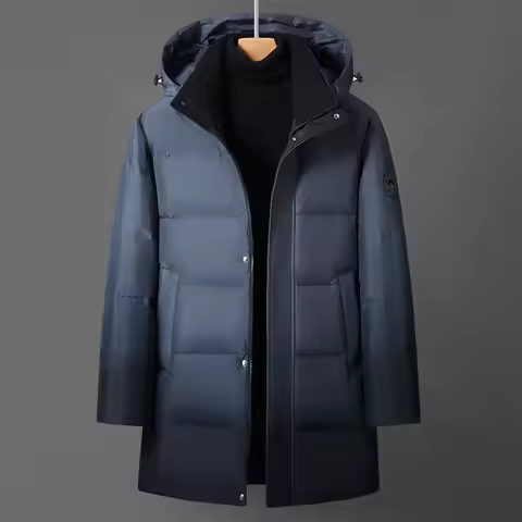 Luxury Men's Winter Padded Jackets Man Down Coats Parka White Goose Down Jacket Clothes Hooded Long