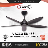 (Sirim) Fiero Ceiling Fan Vazzo 56 Remote Control 6+6 Speed 5 ABS Blade Kipas Siling Syiling Cooling