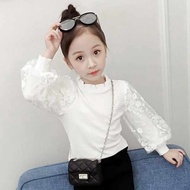 t shirt budak perempuan Balaba Baju Asas Kanak-kanak Perempuan Korea Musim Bunga dan Musim Luruh 2024 Baju T Lengan Panjang Kanak-kanak Perempuan Kecil