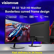 visionvue(Instant delivery )flat/Curved  Monitor PC 27Inch With HDMI VGA 75HZ 1080P LED Computer Mon