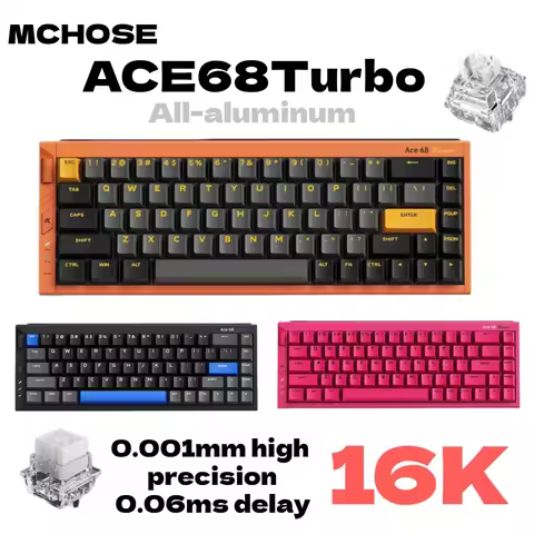MCHOSE Ace68 Turbo 16k Magnetic Switch Keyboard Aluminium Alloy 0.001mm E-Sports Keyboard Ergonomics