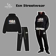 [GENUINE] Hoodie Set & Pants NBA X Essentials Fear Of God Black Authentic, Genuine Essentials Fleece