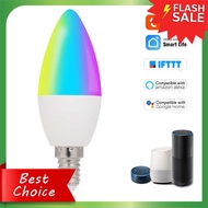 BEST SELLER WiFi Smart Bulb RGB+W+C LED Candle Bulb 5W E14 Dimmable Light Phone APP SmartLife/Tuya R
