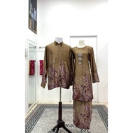 BATIK SEDONDON KURUNG MELATI MOCHA/ SET COUPLE BATIK MALAYSIA KEMEJA BATIK