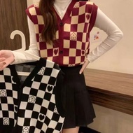 {MGW.19Au22H} Imported Sido Knitted Vest with Ketupat Motif Argyle Knitted Vest