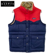 Patagonia 27571 海軍藍 x 紅色 Slingshot 羽絨背心，S 碼 [二手]