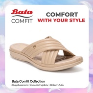 Bata Comfit บาจา คอมฟิต รองเท้าเพื่อสุขภาพ รองเท้าแตะเพื่อสุขภาพ รองเท้าแตะ รองเท้าเสริมสุขภาพ สูง 1 นิ้ว สำหรับผู้หญิง รุ่น Talon สีเบจ 6618634