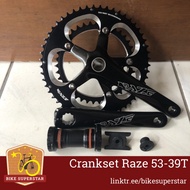 Crankset Crank Set Double 53 39T Raze Hollowtech HT 2 170mm Bcd 130