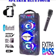 Salon Aktif Full Bass Mp3 Model Sx2005/Mh38Bt Free Mic Wireless Suara Jernih Speaker Bluetooth Karao