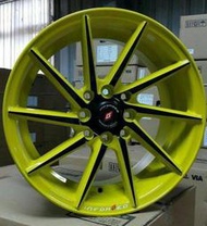 【A-309】 14吋鋁圈 4孔114.3 4孔100 類 VOSSEN CVT 螢光黃 菱利 周湯豪同款