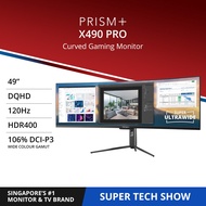 PRISM+ X490 PRO | 49" QLED 120Hz HDR400 Super Ultrawide Curved Adaptive-Sync Gaming Monitor