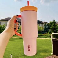 แก้วทัมเบลอร์ OVala ขนาด40ออนซ์ถ้วยถ้วยน้ำร้อนสแตนเลสสตีลเก็บความเย็นแก้วฉนวนท่องเที่ยวเก้าอี้พับสาม