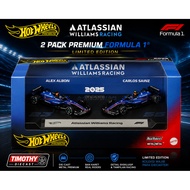 Hot Wheels Premium 2 Pack Formula1 F1 2025 Atlassian Williams Racing Alex Albon Vs Sailosnz Racing C