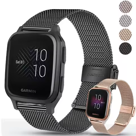 For Garmin Venu Sq 2 Plus Forerunner 245 645 Music Strap 20mm Quick Release Milanese Watchband For G