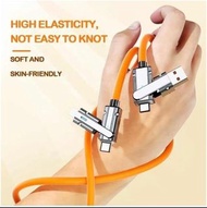 不容易打結 4 合 1 Type-C Lightning USB Type-C USB Lightning 120W 6A Turbo 快速充電線  rteckp Not Easily Knotted