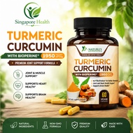 【SG】R  Nature's Nutrition Turmeric Curcumin Supplement 95% Curcuminoids 1800mg 60 Capsules Organic B