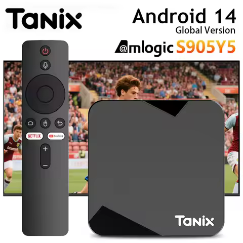 Newest Tanix TX5 Android 14 AV1 TV Box Amlogic S905Y5 2G/16G BT TV BOX Wifi 6 4K HD Set Top Box 4G/6