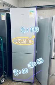 雪櫃 HITACHI 日立 R-BG380P6XH (銀色玻璃) 320公升 底層冷藏式雙門(左/右門鉸)#二手電器 #清倉大減價 #最新款 #香港二手 #洗衣機 #二手雪櫃 #搬屋