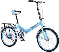 Adult Folding Bike, High Carbon Steel Folding City Bike Bicycle, Lightweight Foldable Bike,with Rear Cargo Rack,for Teens, Adults