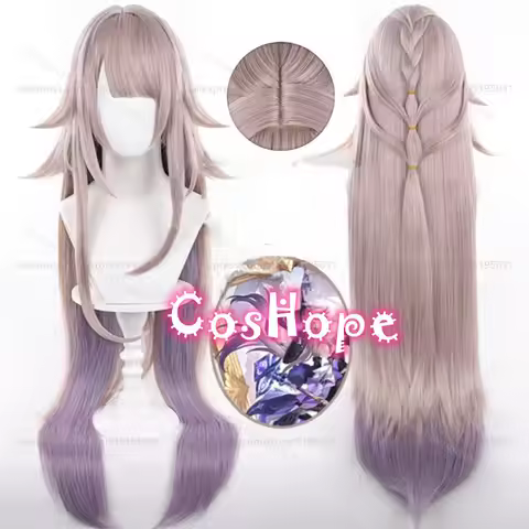 HSR The Herta Cosplay Wig 110cm Long Straight Purple Mixed Wig Cosplay Anime Cosplay Wig Heat Resist
