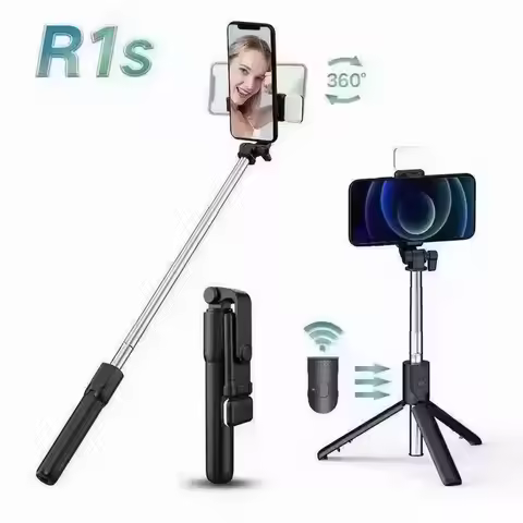 Hot Selfie Stick Wireless BT Foldable Mini Tripod with Fill Light Shutter with Remote Control R1S Se