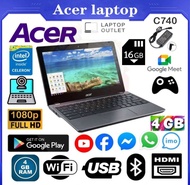 LAPTOP ACER C740 CHROMEBOOK PLAYSTORE/4GB/RAM/16GB FREE GIFT