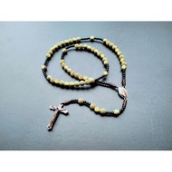 R433 PREMIUM WOODEN MOTIF PEARL ROSARY CATHOLIC CONTRACT