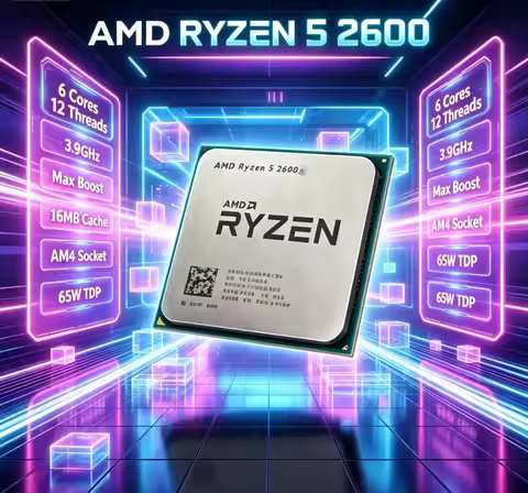 AMD R5 2600 12nm AM4 Processing Chip 6C12T 65W TDP Multi-thread Rendering Casual E-sports DIY Assemb