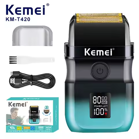 Kemei KM-T420 Electric Beard Shaver LED Digital Display Screen Reciprocating Shaver Electric Shaver 