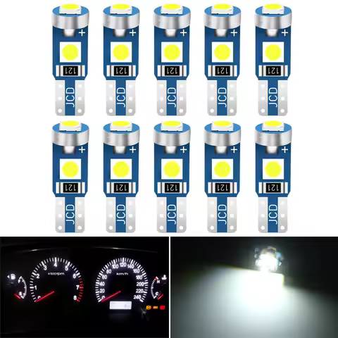 10Pcs T5 Led Bulb W3W Car Interior Lights Dashboard Lights for Volkswagen vw 2.0 TF Phaeton B5 B6 B7