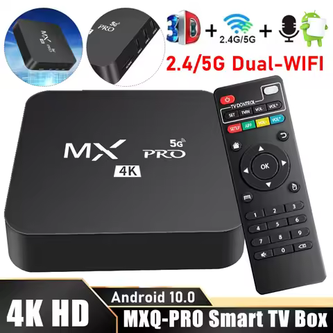 MXQ-PRO Smart TV Box Android 10.0 2.4G 5G Dual-WIFI 3D Video Media Player TV Box 4K HD Home Theater 