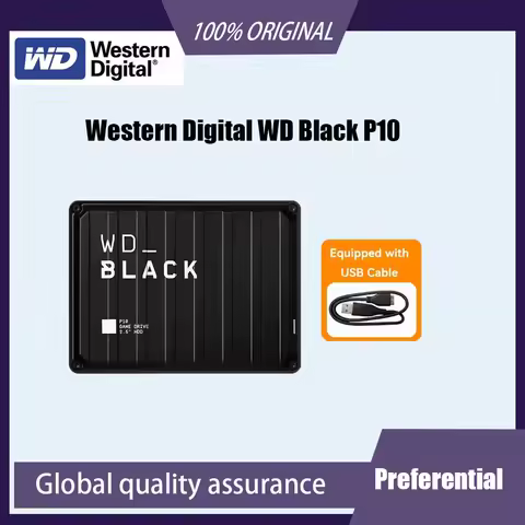 Western Digital WD Black P10 Game Drive 2T 4T 5TB External Mobile Hard Disk HDD 2.5" Compatible With