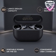 MUSLADY ชาร์จกรณีเปลี่ยนสำหรับ Jabra Elite10 Gen 2 หูฟังหูฟังแบบพกพากล่องชาร์จพร้อมไฟ LED