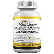 Vegan Multivitamins and Minerals with Highly Effective Vitamins B12, D3 &amp; K2 180 Multivitamin Tablets - 6 Month Supply. Use: For vegans and vegetarians.
