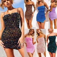 Fashionable Women's Split Design Sequin Dress