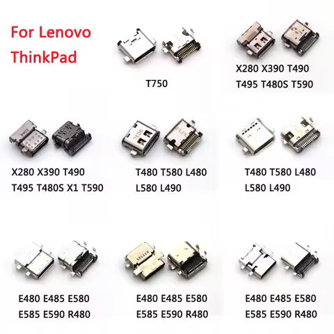 2PCS DC Power Jack For Laptop Lenovo ThinkPad E480 E485 E580 E585 R480 E590 T750 T480 T580 L480 L580