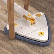 (X K A F) 360° Rotating Adjustable Cleaning Mop, Triangle Cleaning Mop with Automatic Water Squeeze Function for Dry and Wet