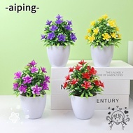 AIPING Artificial Flowers Office Tree Pot Plants Fake Flowers Small Plants